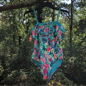 Wonder Nation Colorful Floral Kids Swimsuit